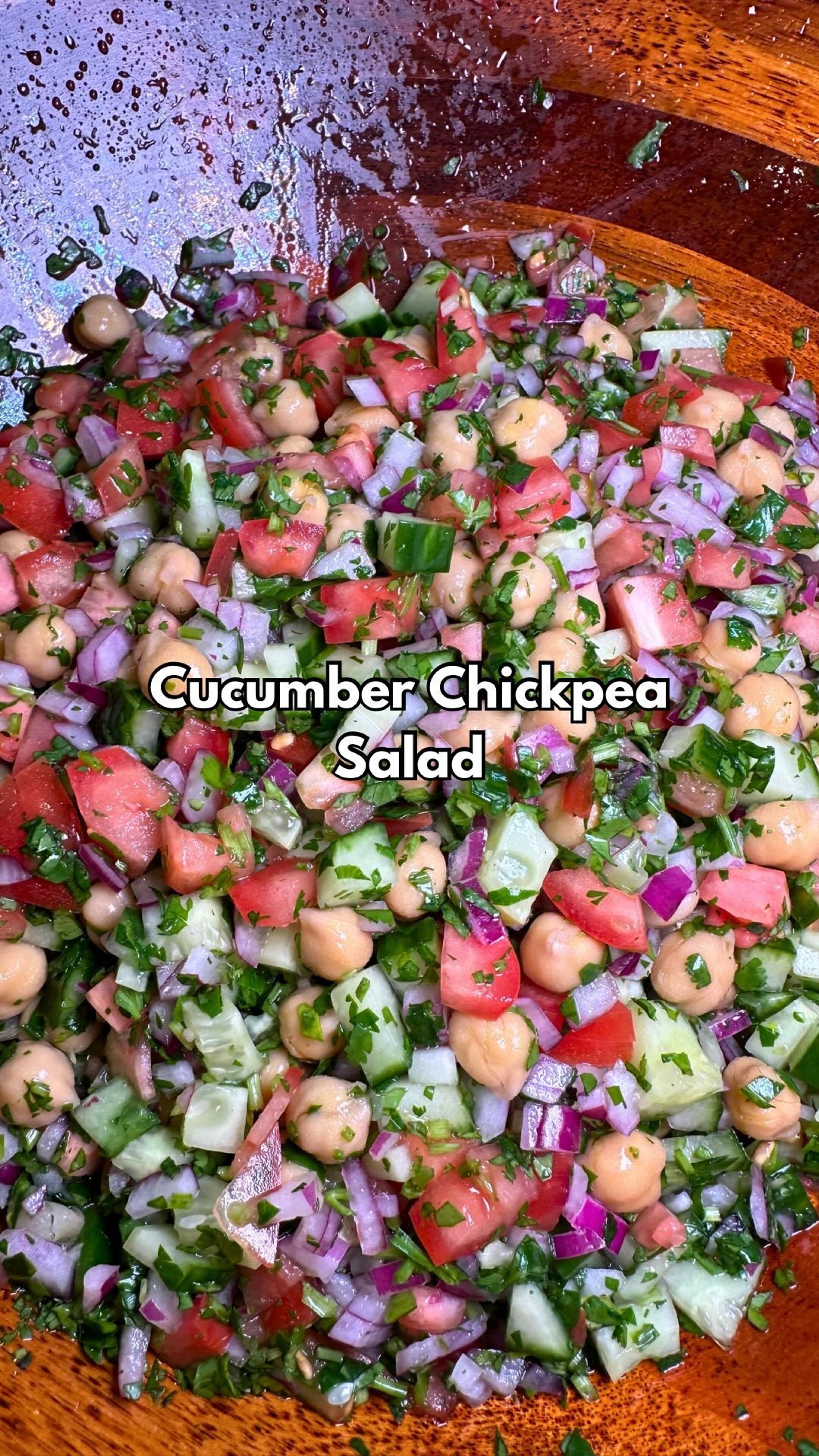 Cucumber chickpea salad