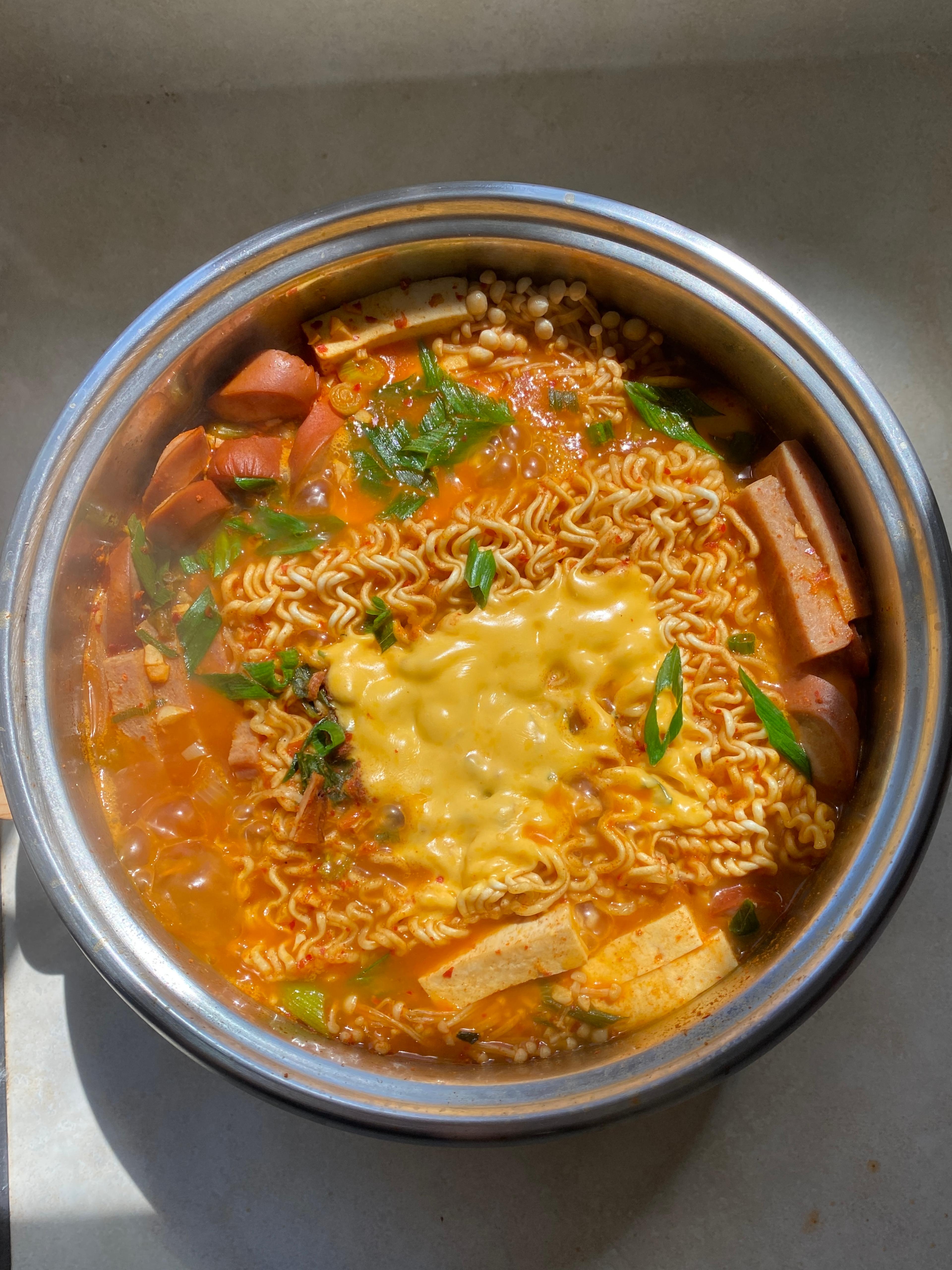 Korean Army Base Stew (Budae Jjigae) 부대찌개