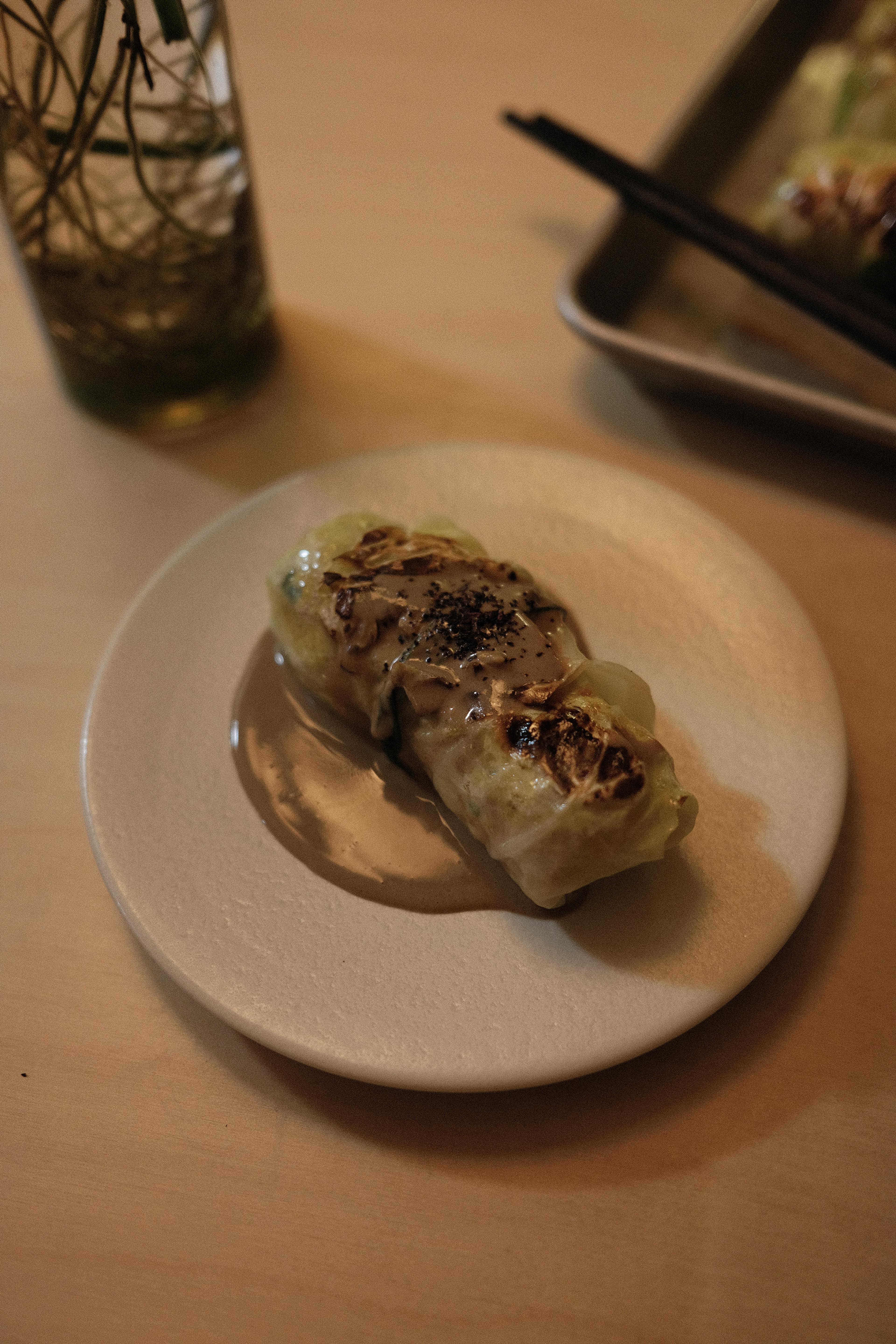 Cabbage Rolls with Chinese Sesame Sauce