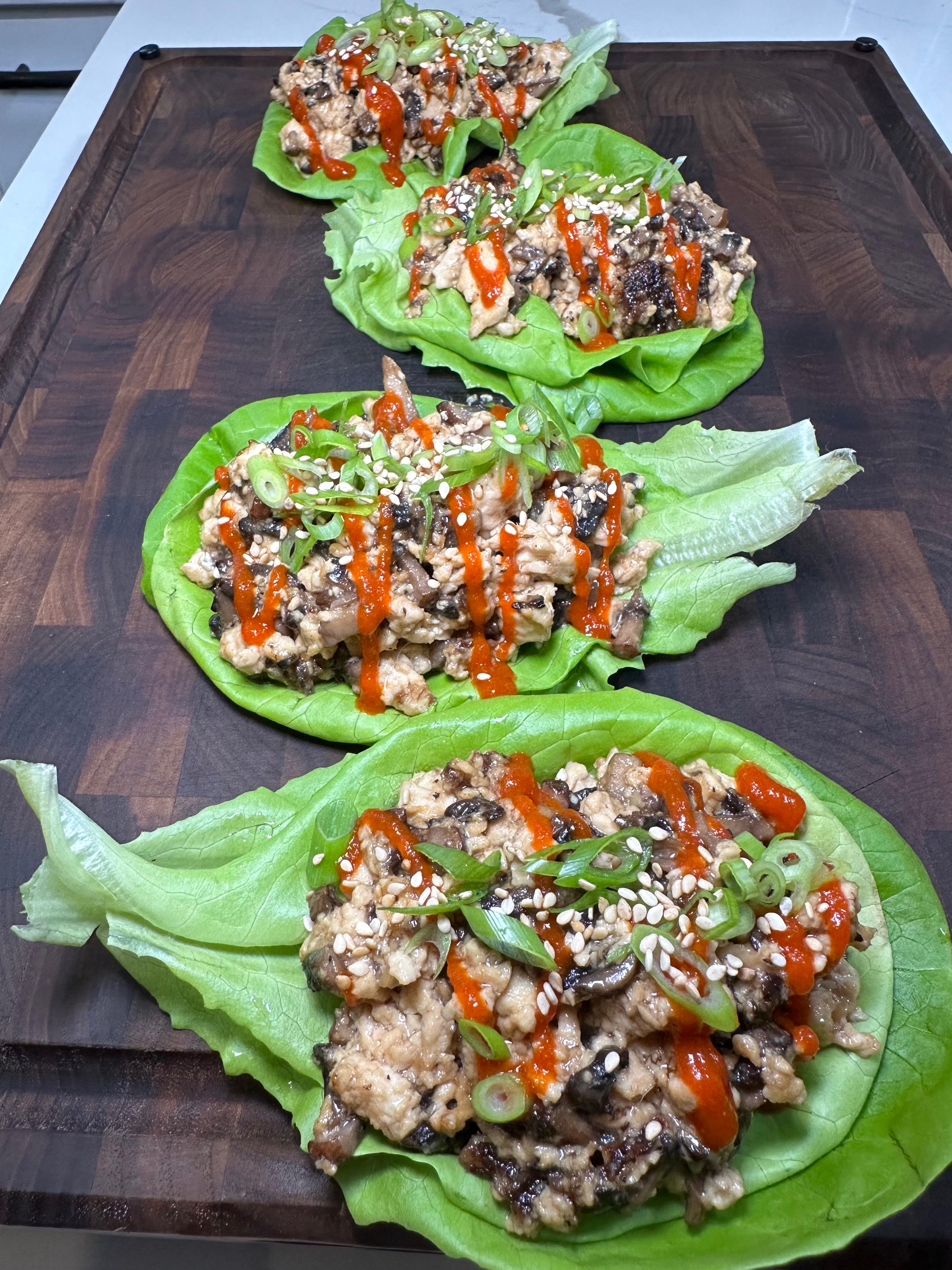 Mushroom Tofu Lettuce Wraps