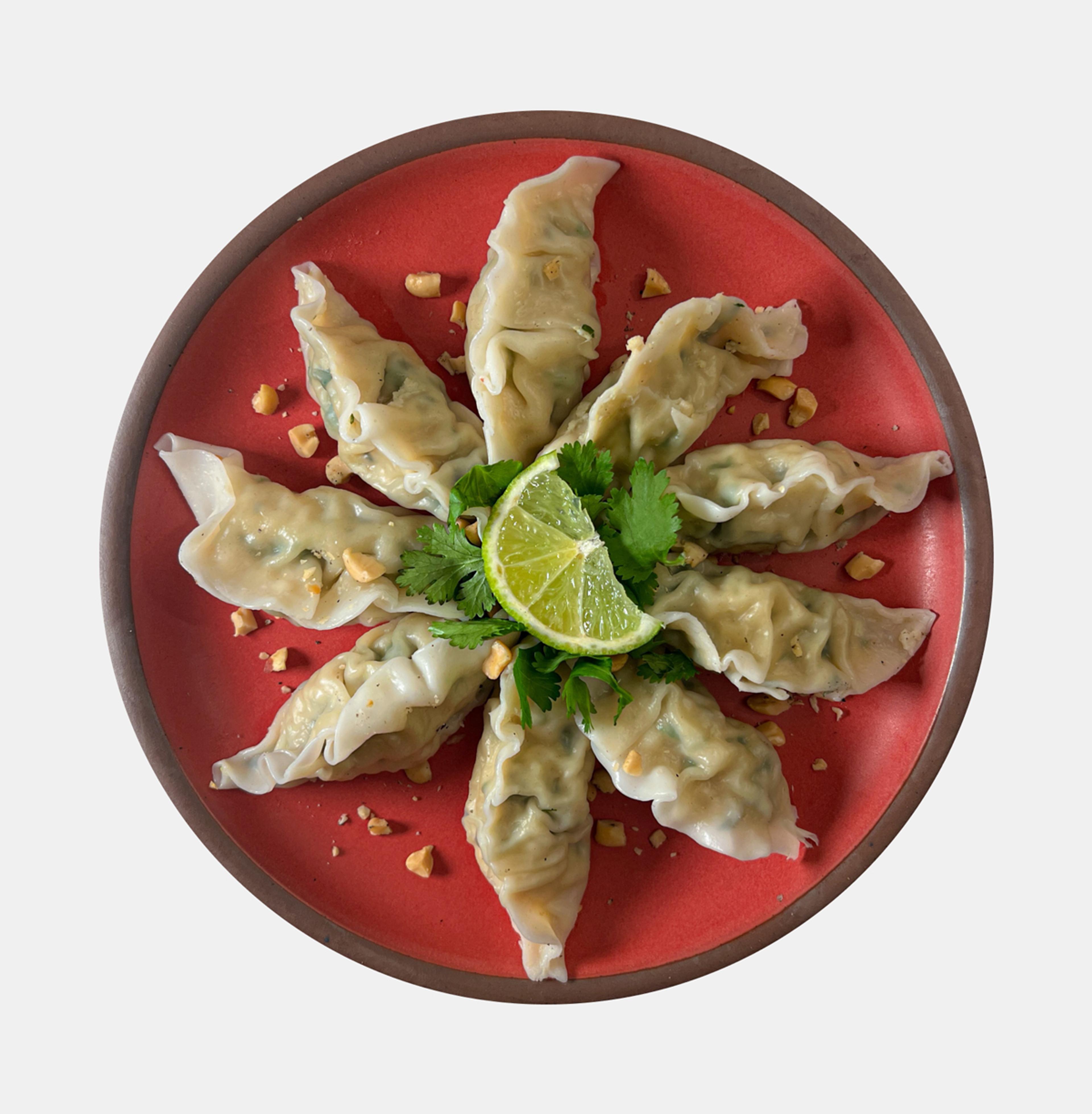 thai peanut + cilantro dumplings