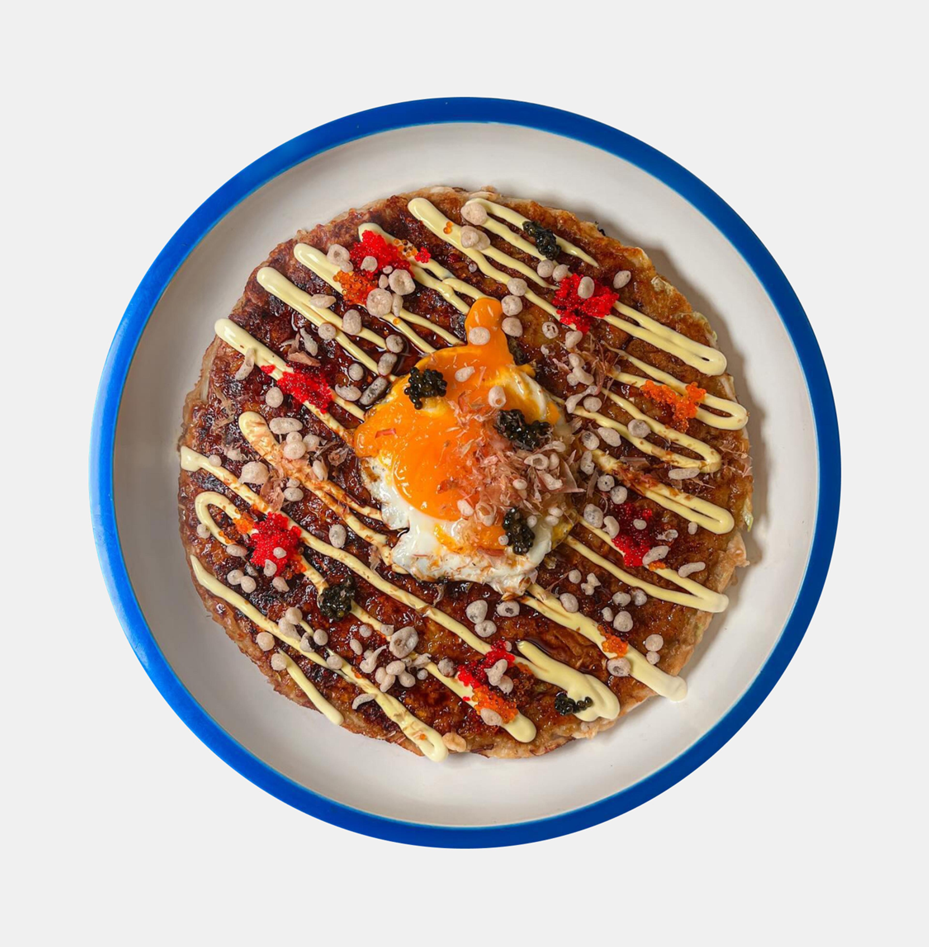 crispy rice okonomiyaki