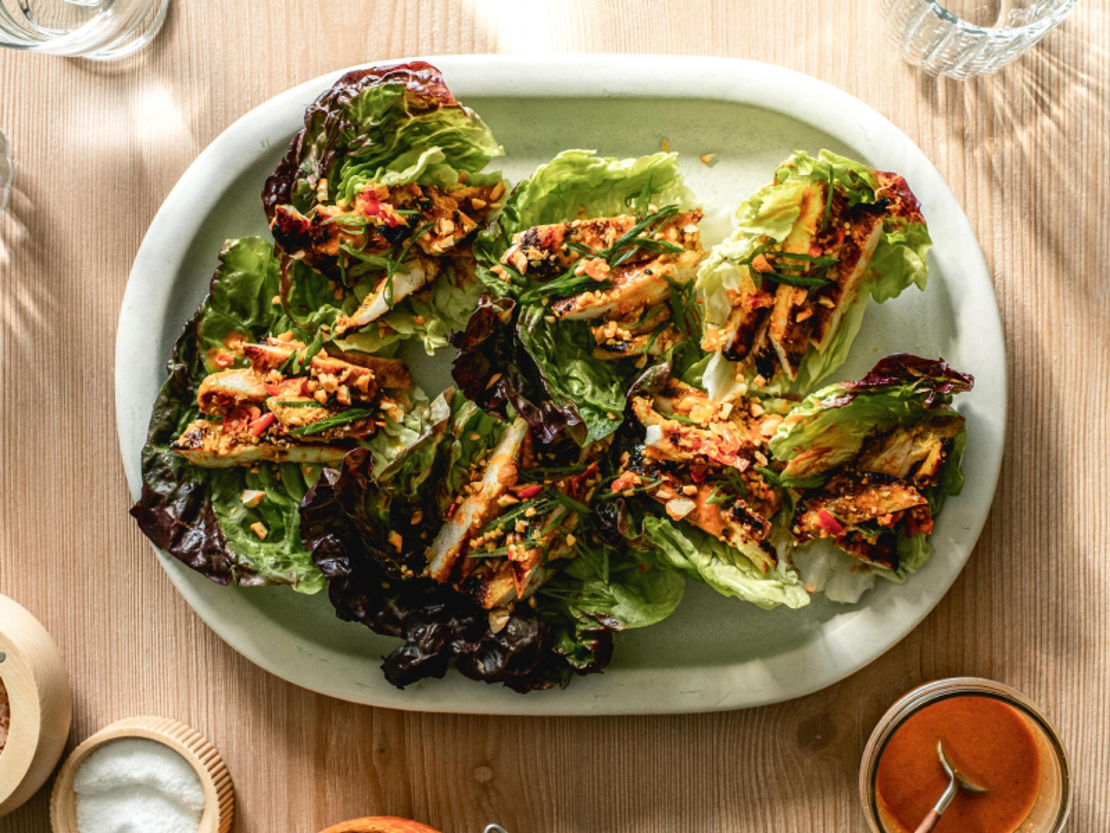 Chicken Satay Lettuce Wraps